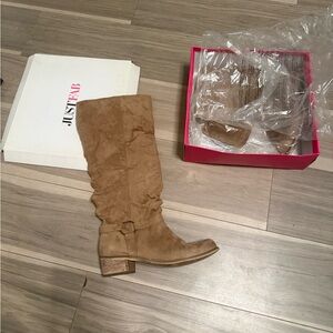 JustFab Women's Brown Over the Knee Boots